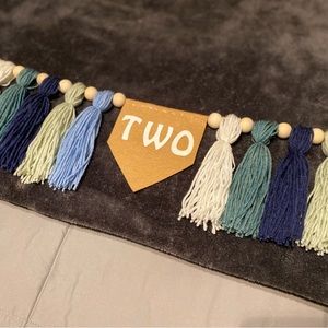 2nd Birthday Handmade Boho Yarn Garland